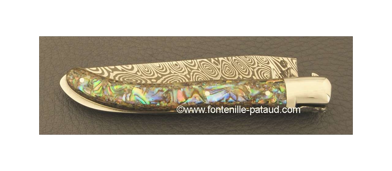 Laguiole Knife XS Damascus Range Mother of pearl