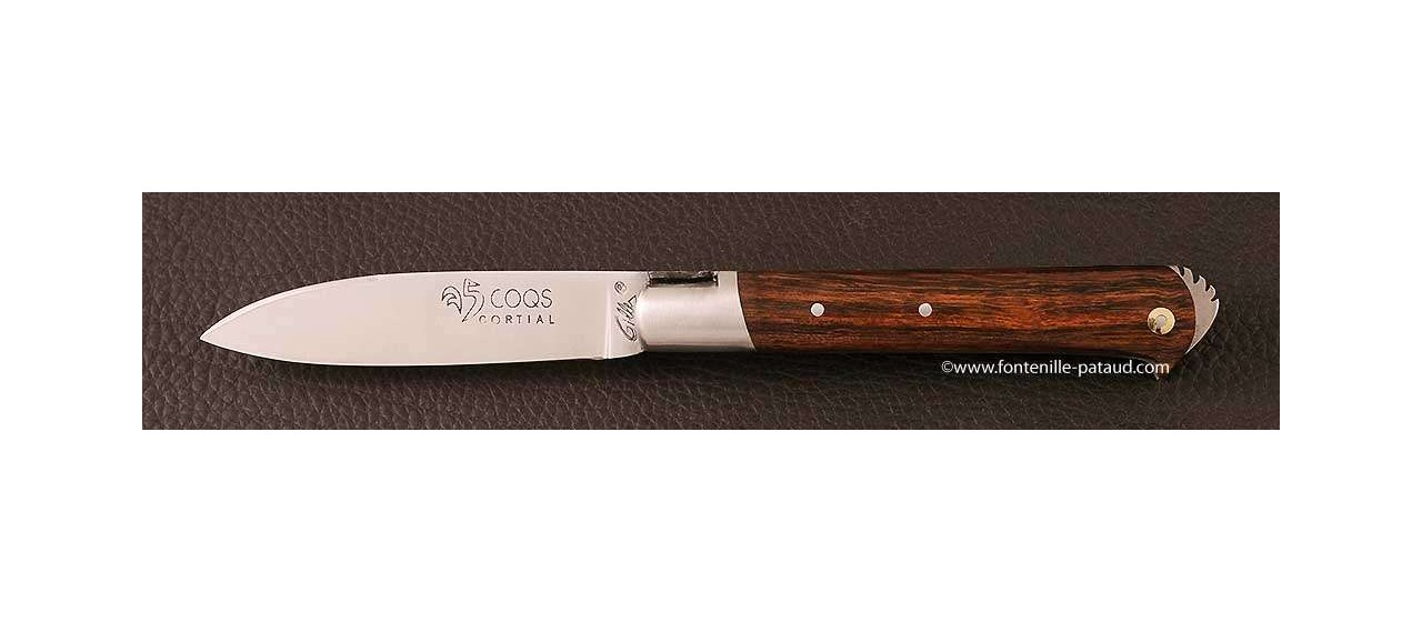 Le 5 Coqs knife ironwood hand made in France