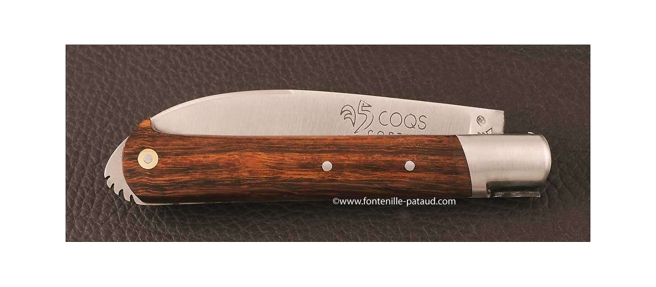 Le 5 Coqs knife ironwood hand made in France