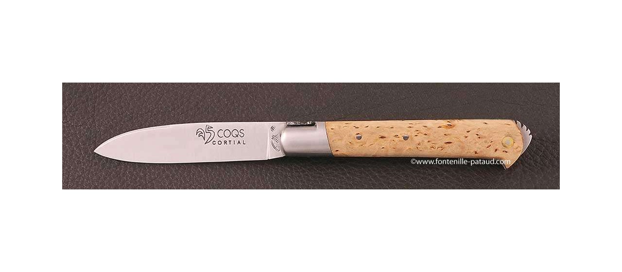 Le 5 Coqs knife Curly birch hand made in France