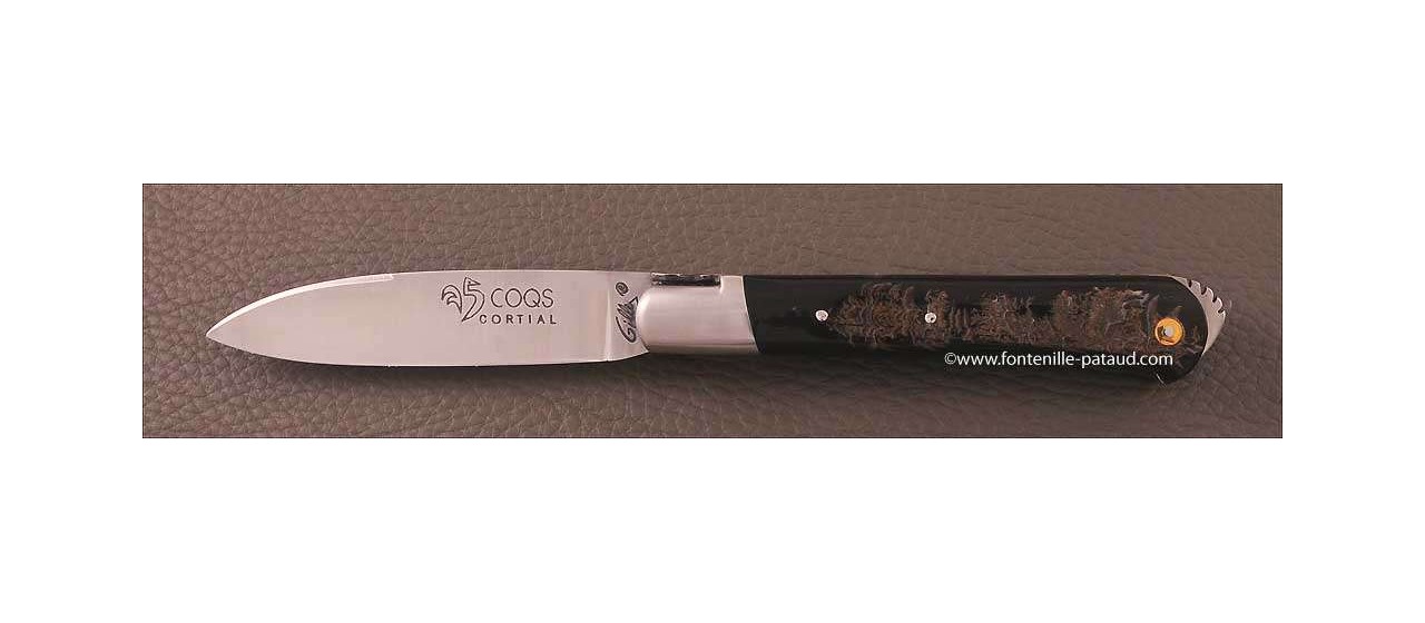 Le 5 Coqs knife Buffalo bark hand made in France