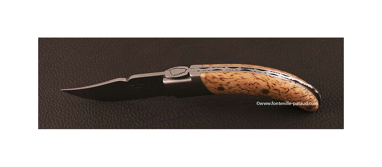 Corsican Rondinara knife classic range curly birch