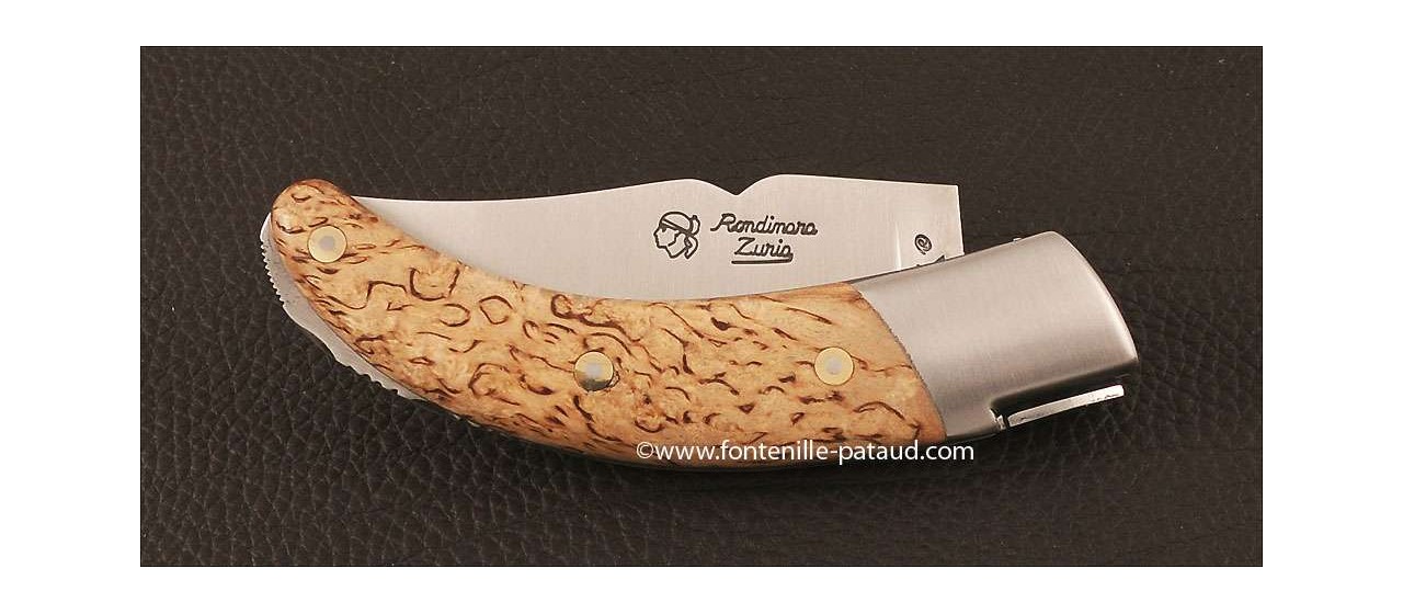 Corsican Rondinara knife classic range curly birch