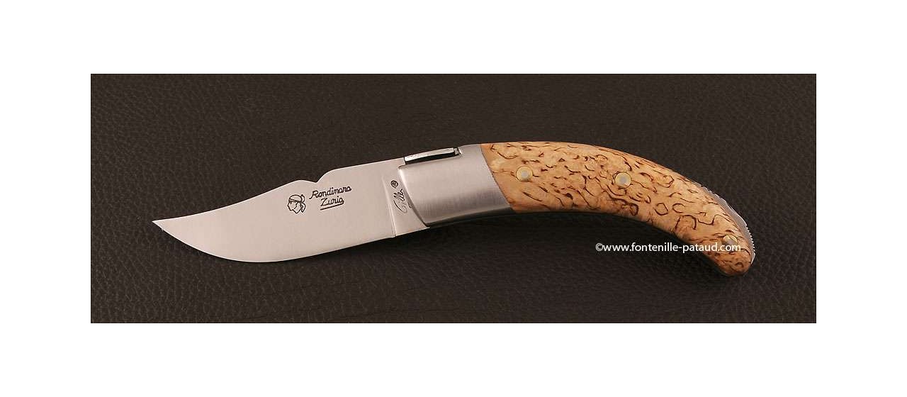 Corsican Rondinara knife classic range curly birch