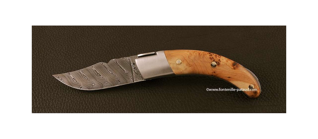 Corsican Rondinara knife damascus range juniper