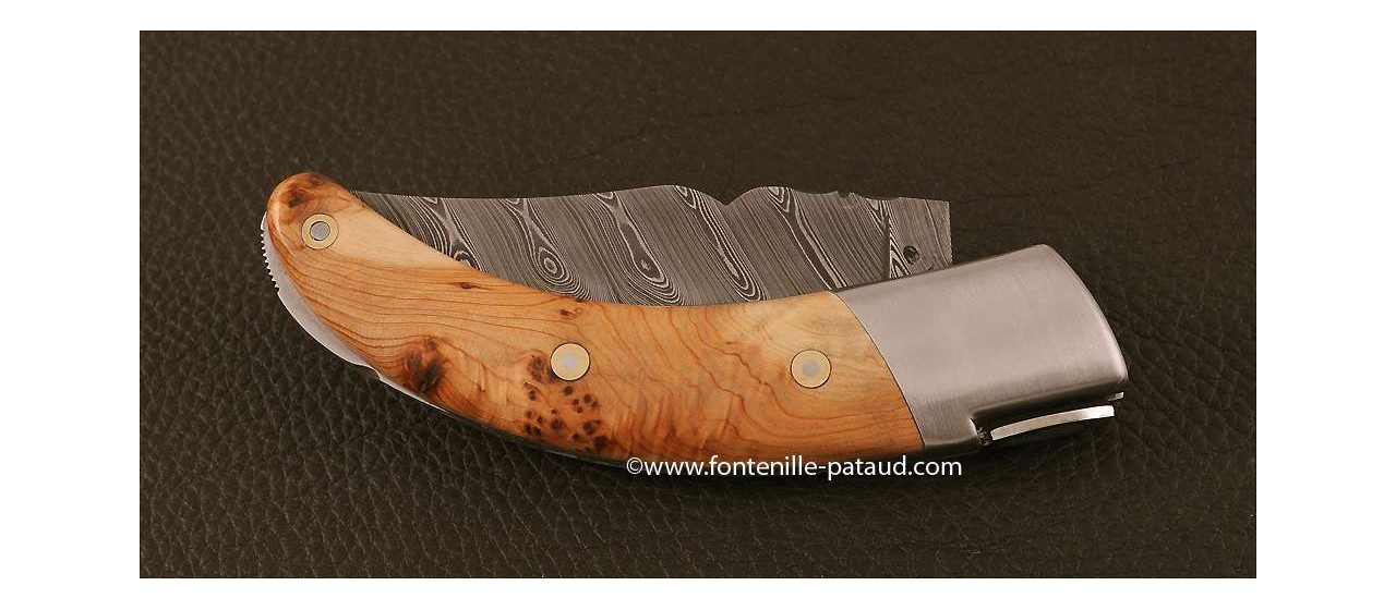 Corsican Rondinara knife damascus range juniper