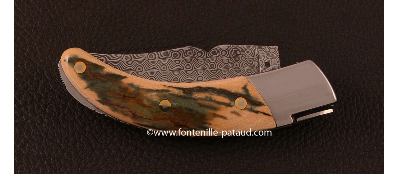 Corsican Rondinara knife damascus range blue mammoth