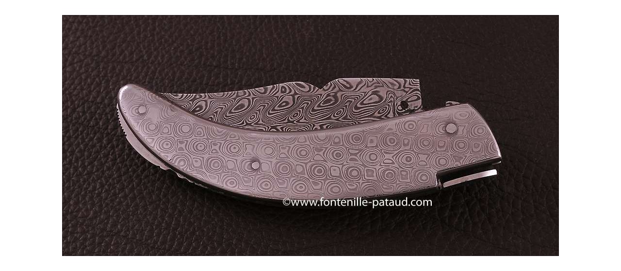 Corsican Rondinara knife Guilloché full damascus