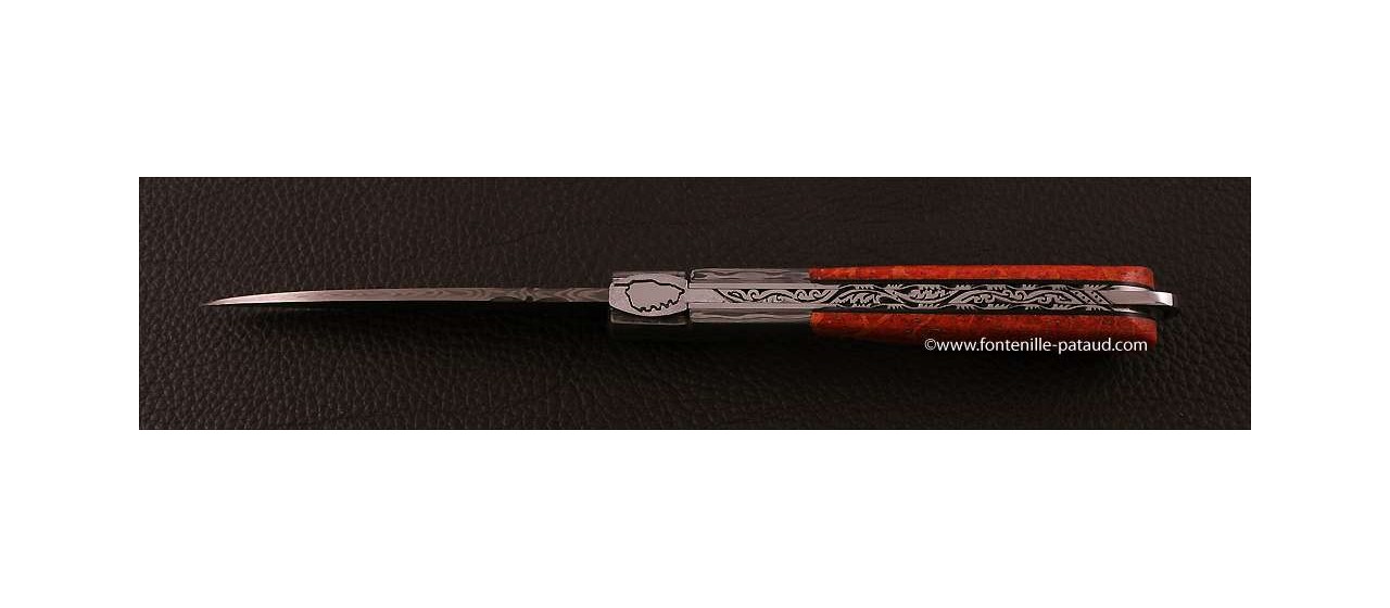 Corsican Sperone knife Collection Range Red Coral fossilized Delicate file work