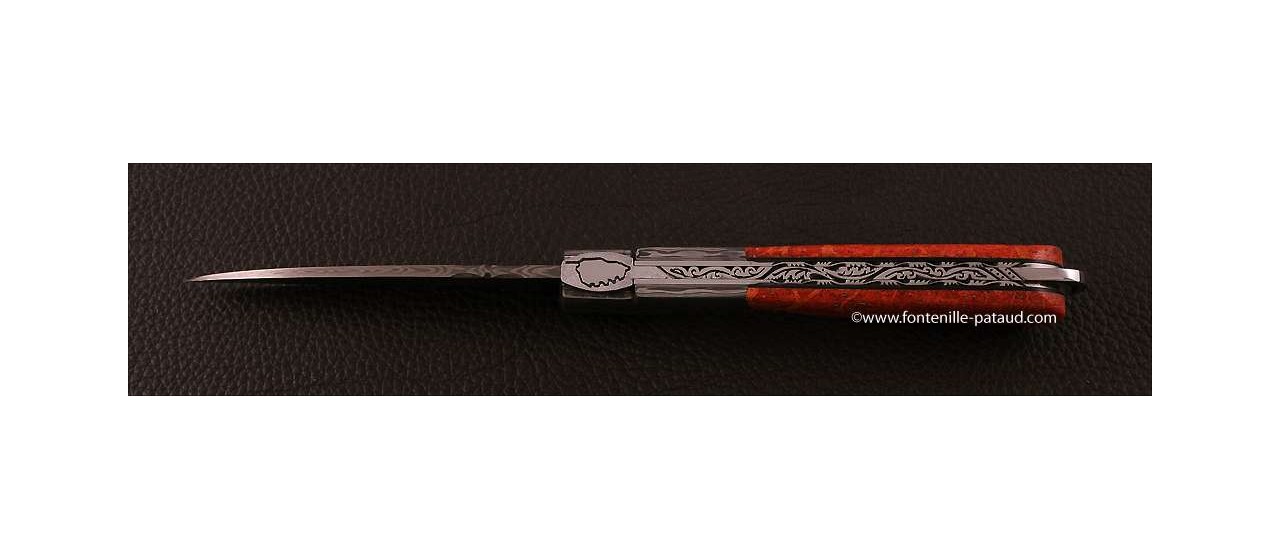 Corsican Sperone knife Collection Range Red Coral fossilized Delicate file work