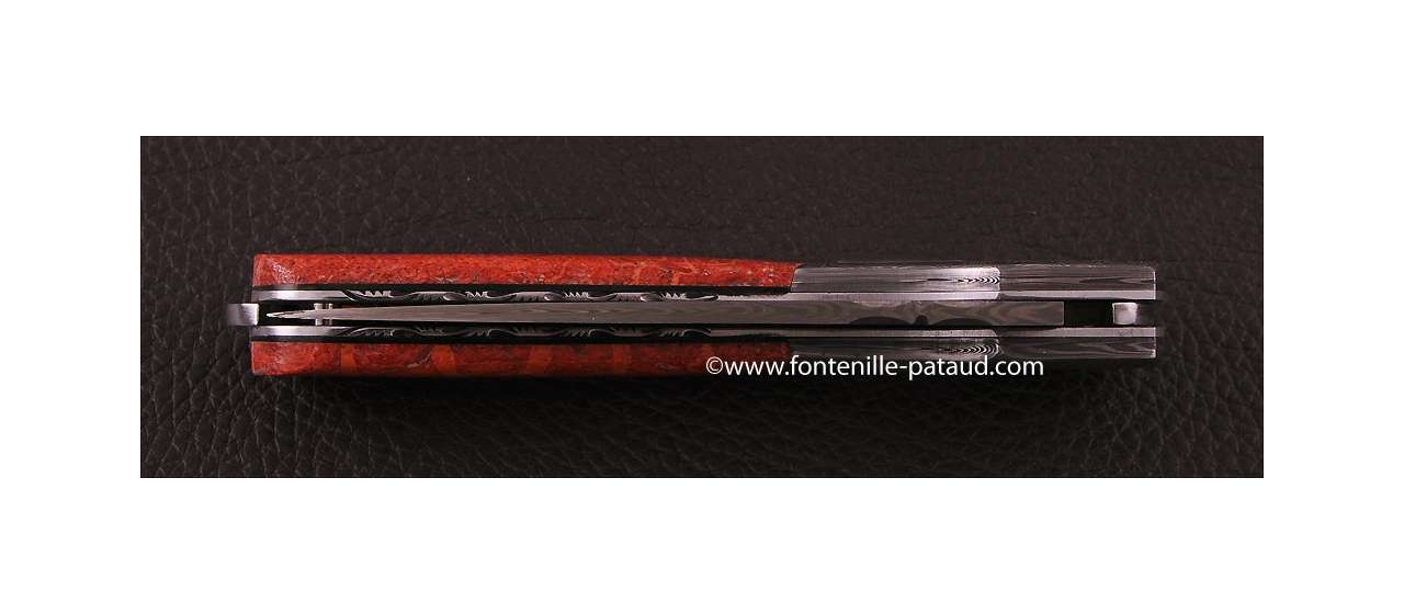 Corsican Sperone knife Collection Range Red Coral fossilized Delicate file work