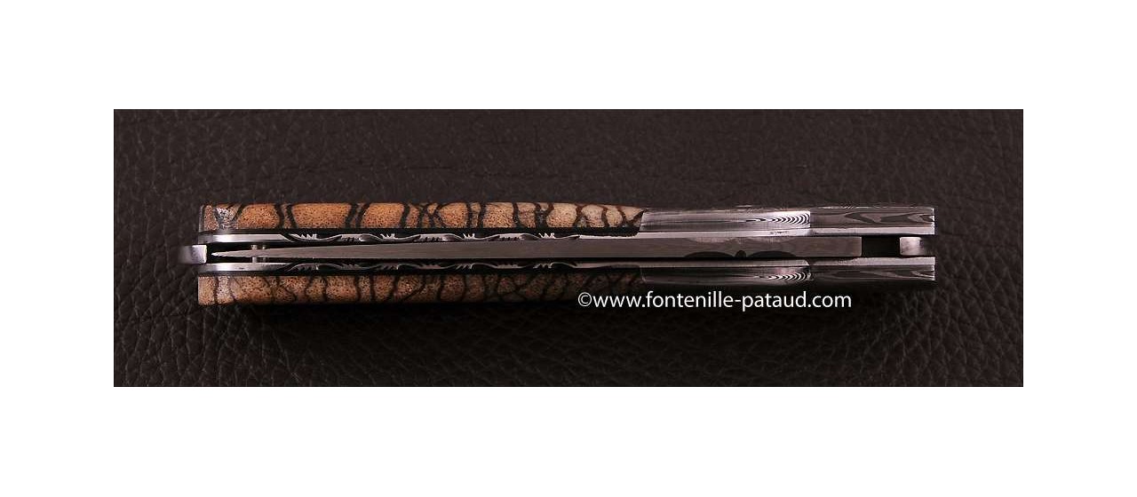 Corsican Sperone knife Collection Range Tiger Coral fossilized Delicate file work