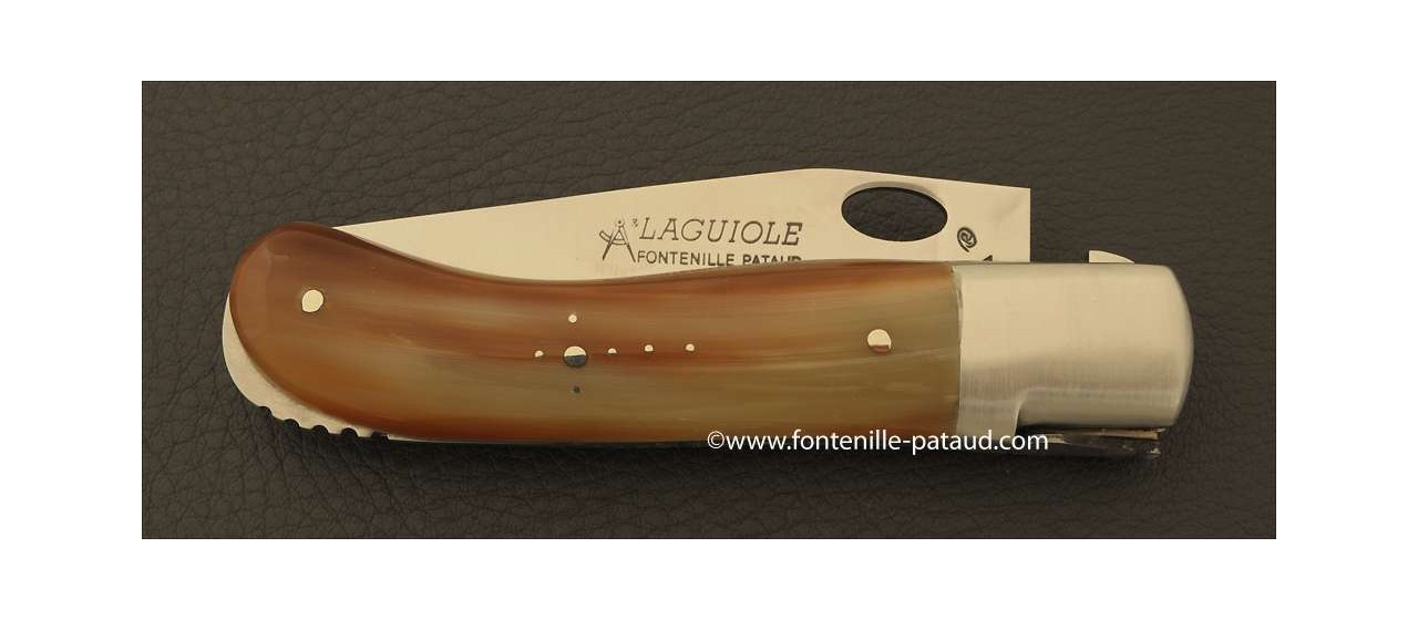 Couteau Laguiole Gentleman Une main Pointe de corne