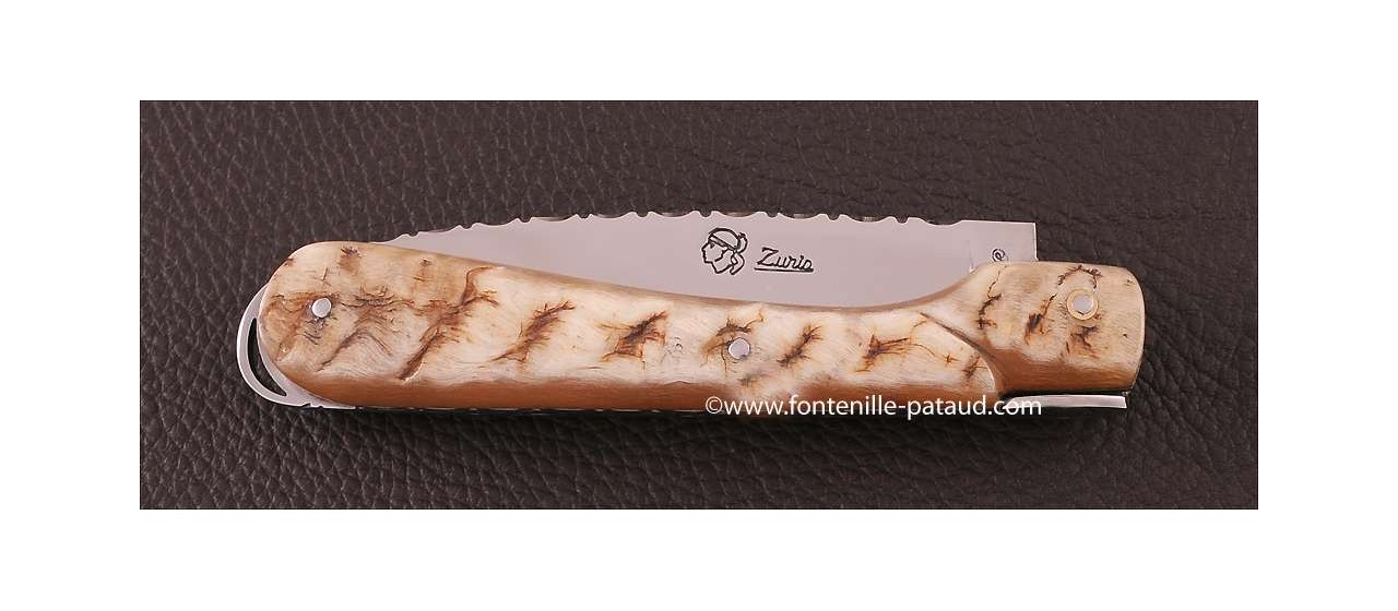 Corsican Sperone knife Guilloche Range Ram horn