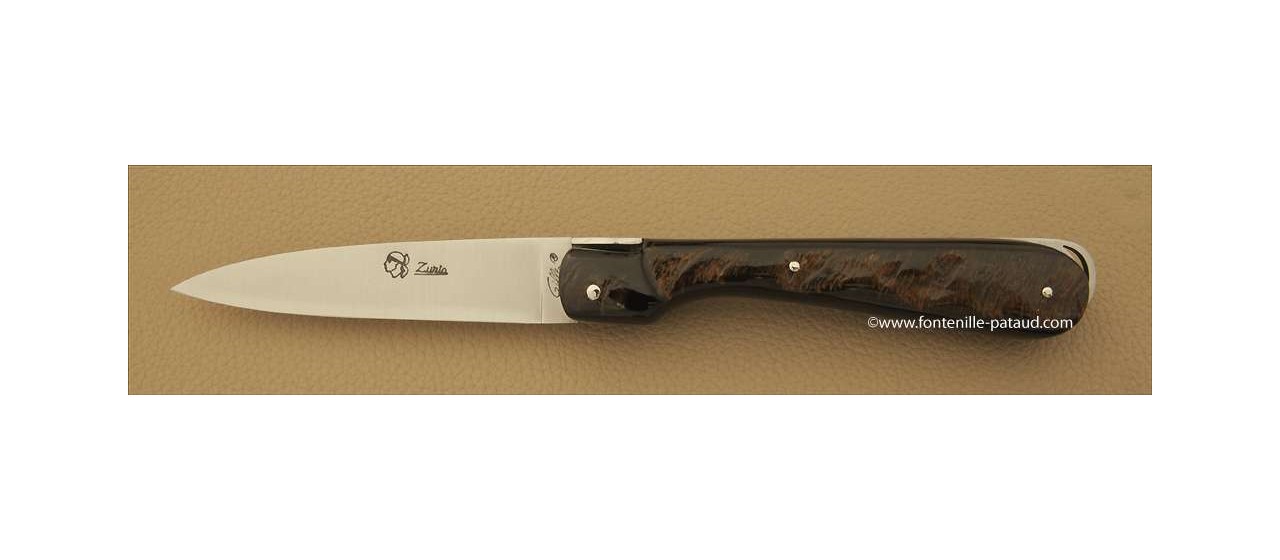 Corsican Sperone knife Guilloche Range Buffalo bark