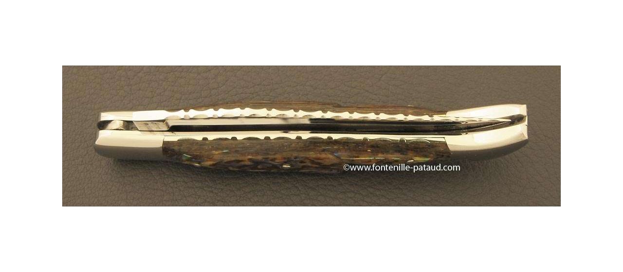Couteau Laguiole Traditionnel 12 cm Guilloche avec Tire-Bouchon Nacre