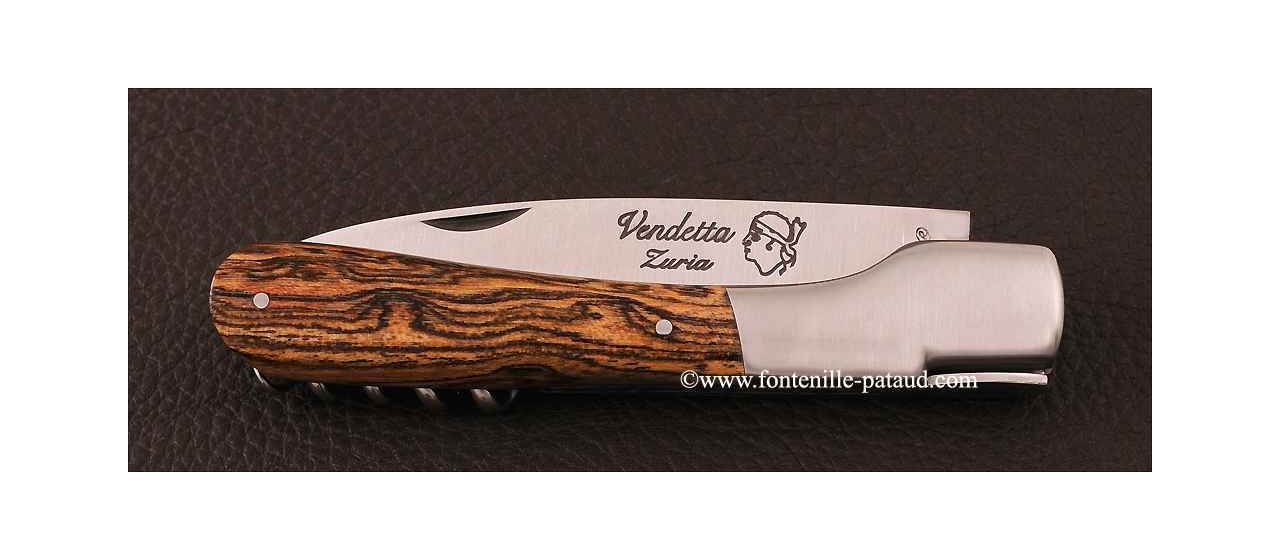 Couteau Vendetta Corse Traditionnelle avec tire-bouchon Bocote