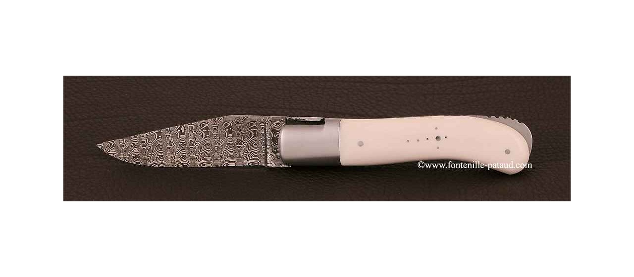 Laguiole Knife Gentleman Damascus Range Real Ivory