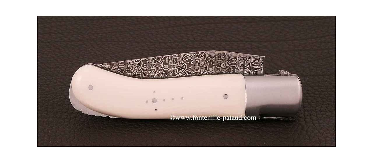 Laguiole Knife Gentleman Damascus Range Real Ivory