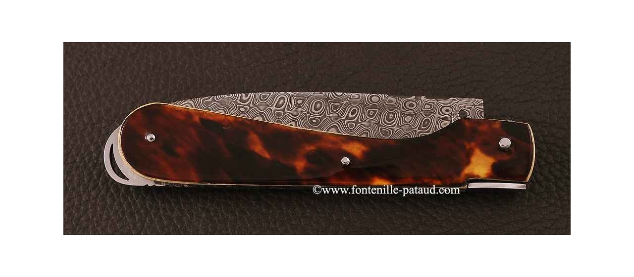 Corsican Sperone knife Collection Range Genuine tortoise Delicate file work