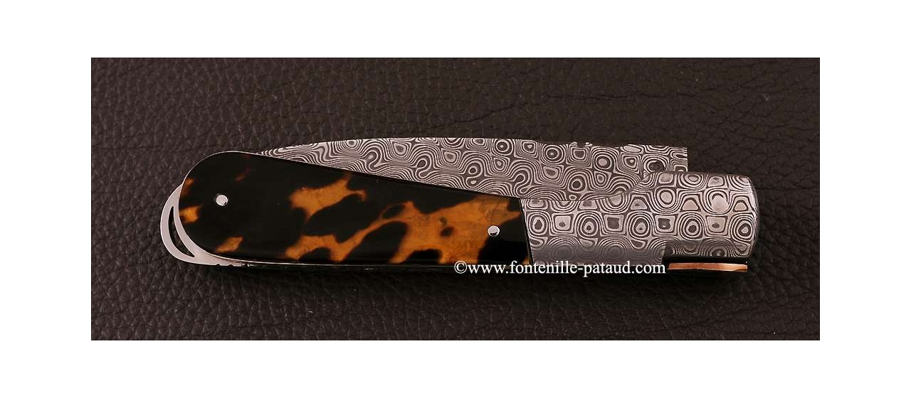 Corsican Sperone knife Collection Range Genuine tortoise Delicate file work