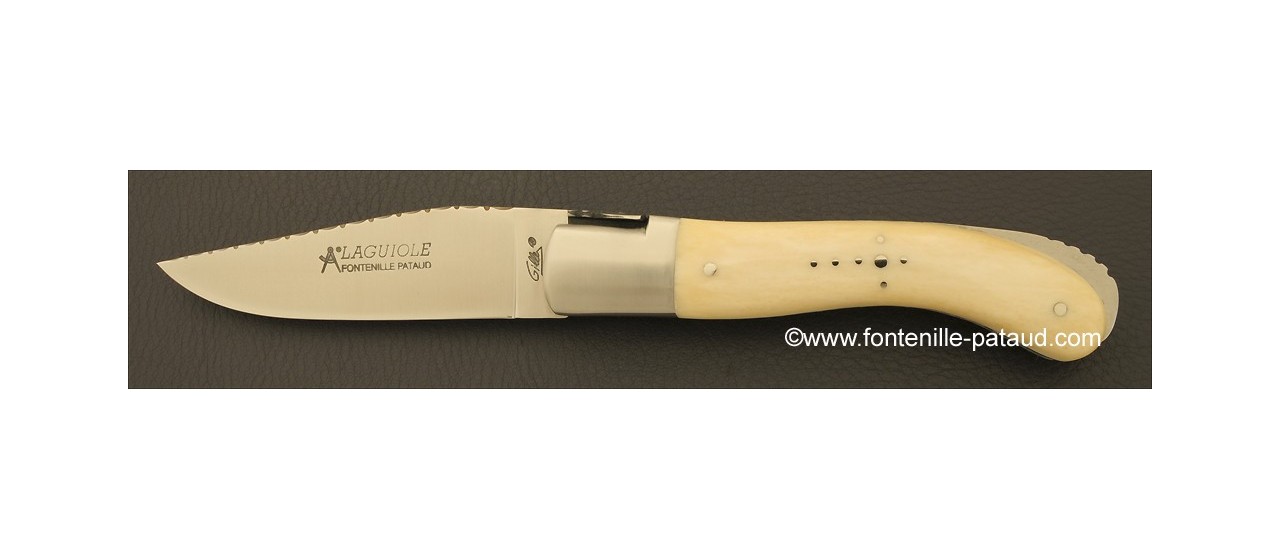 Laguiole Sport knife guilloché real bone