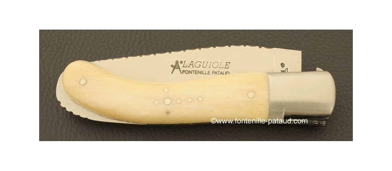 Laguiole Sport knife guilloché real bone