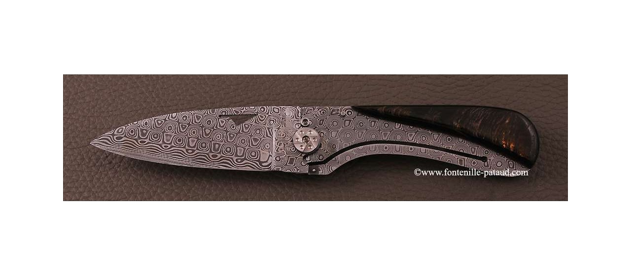 Corsican U Cumpa knife Damascus Range Buffalo bark