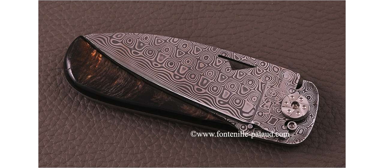 Corsican U Cumpa knife Damascus Range Buffalo bark