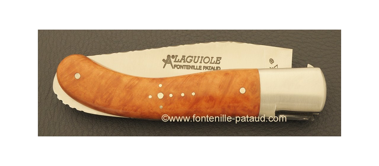 Laguiole Sport knife guilloché briar root