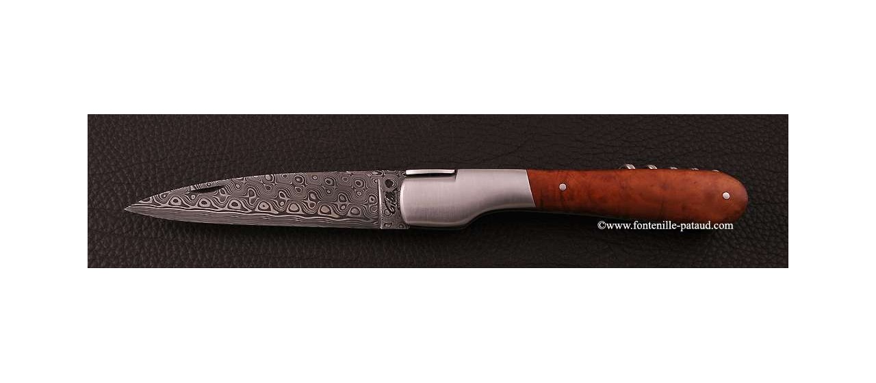 Corsican Vendetta knife Damascus Range with corkscrew Briar