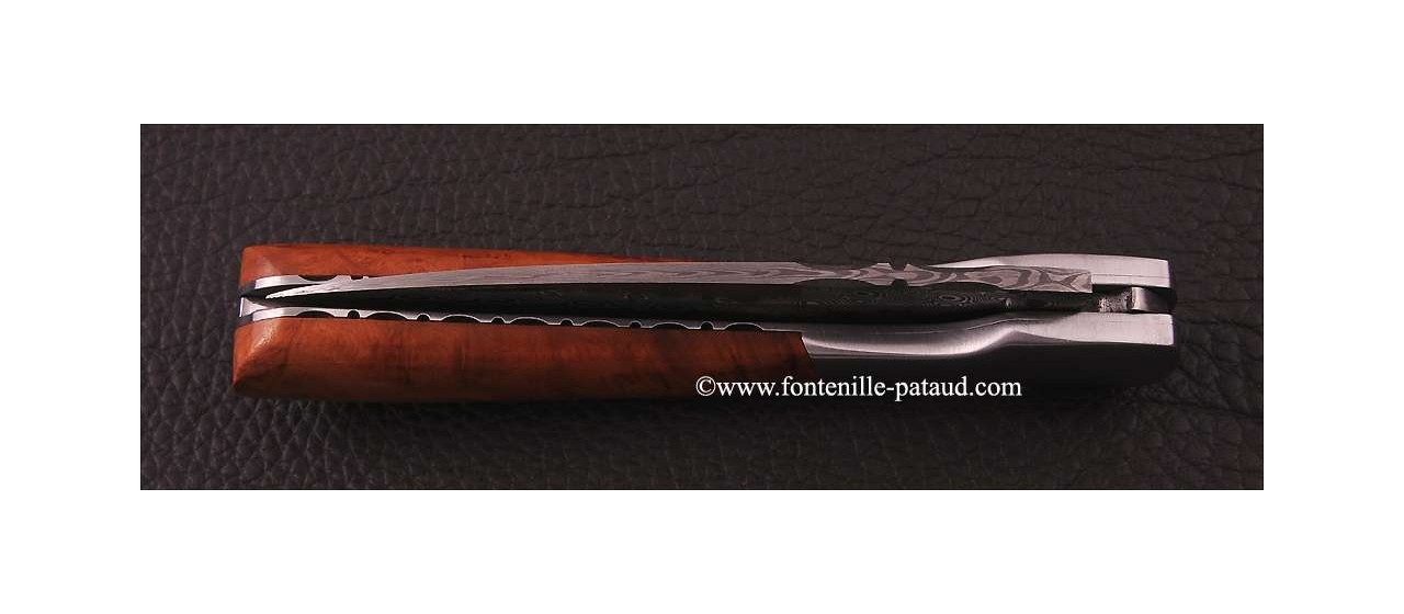 Corsican Vendetta knife Damascus Range with corkscrew Briar