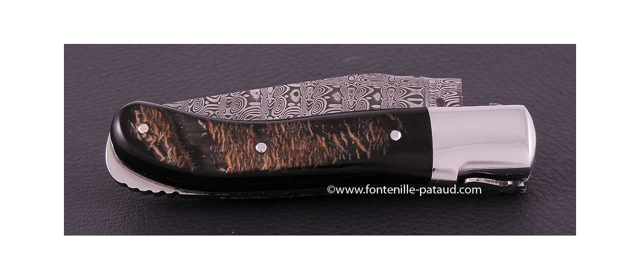 Laguiole Knife Gentleman Damascus Range Buffalo bark
