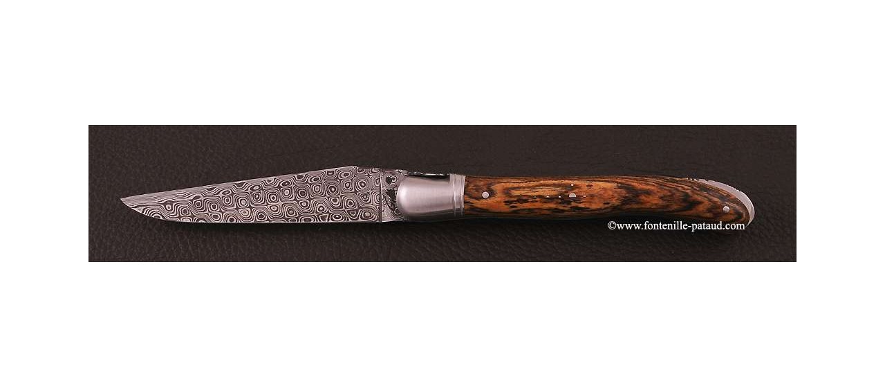 Stainless steel damascus laguiole knife