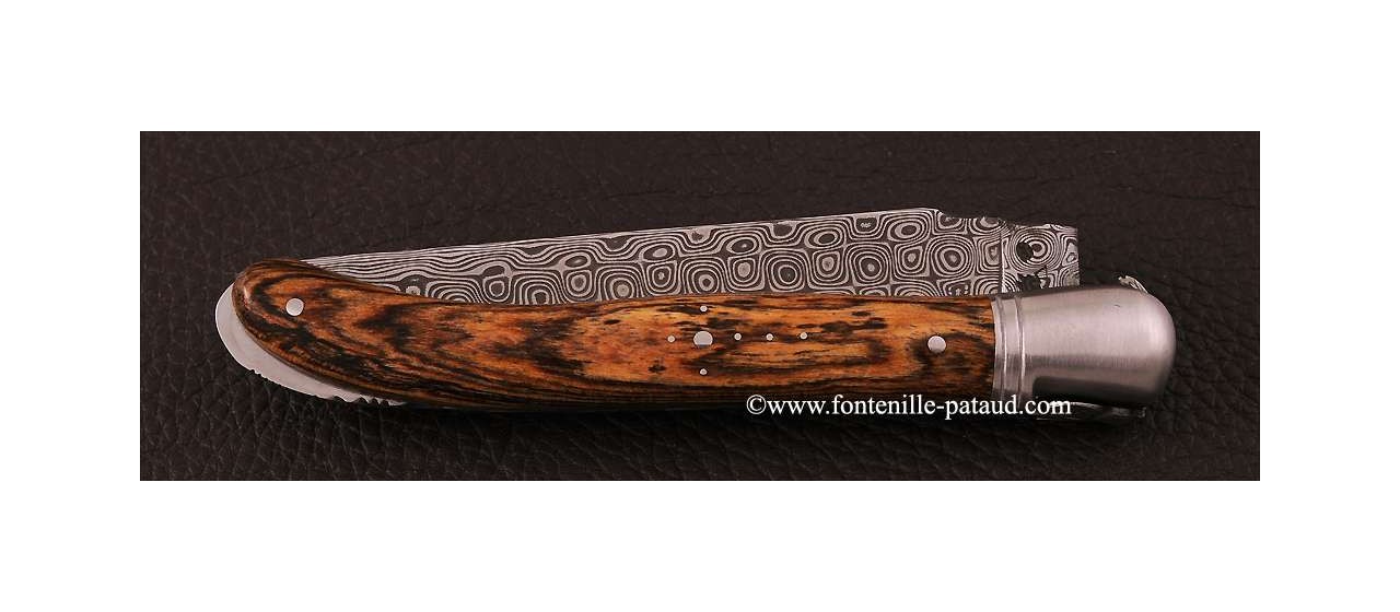 Stainless steel damascus laguiole knife