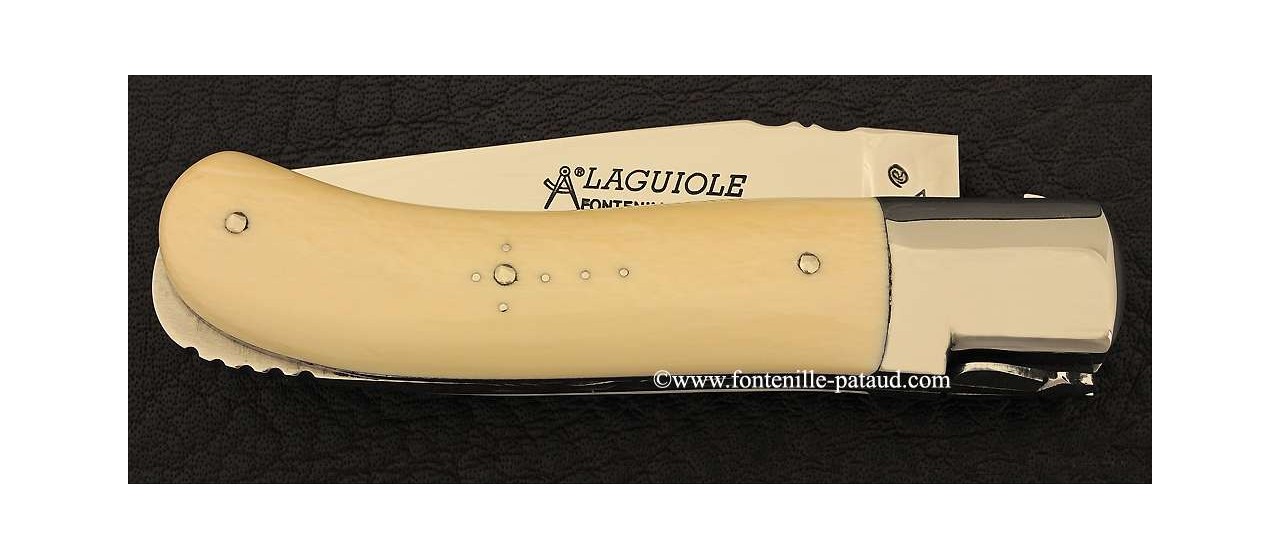 Couteau Laguiole Gentleman Classique Ivoire de mammouth blanc