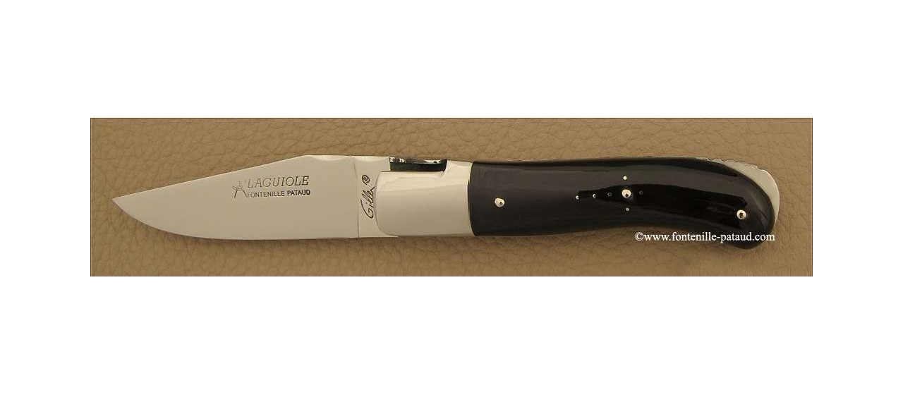 Laguiole Knife Gentleman Classic Range Buffalo black horn tip