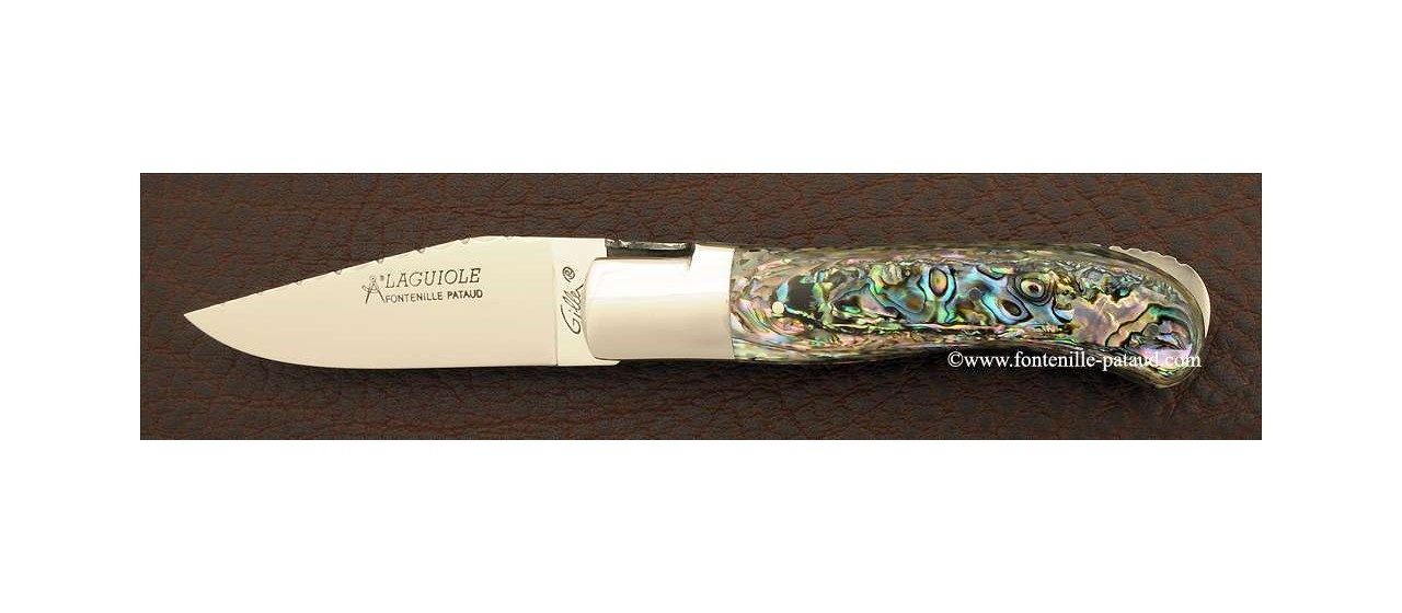 Laguiole Knife Gentleman Guilloche Range Mother of pearl