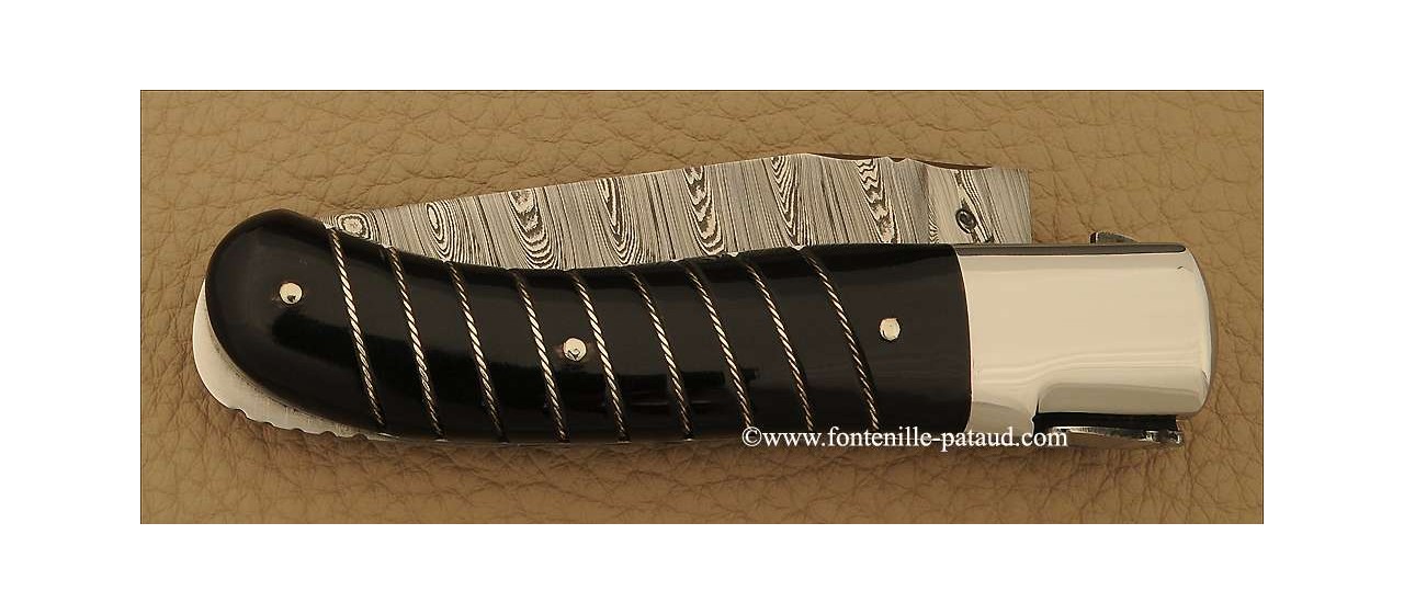 Laguiole Knife Gentleman Damascus Range Silver thread