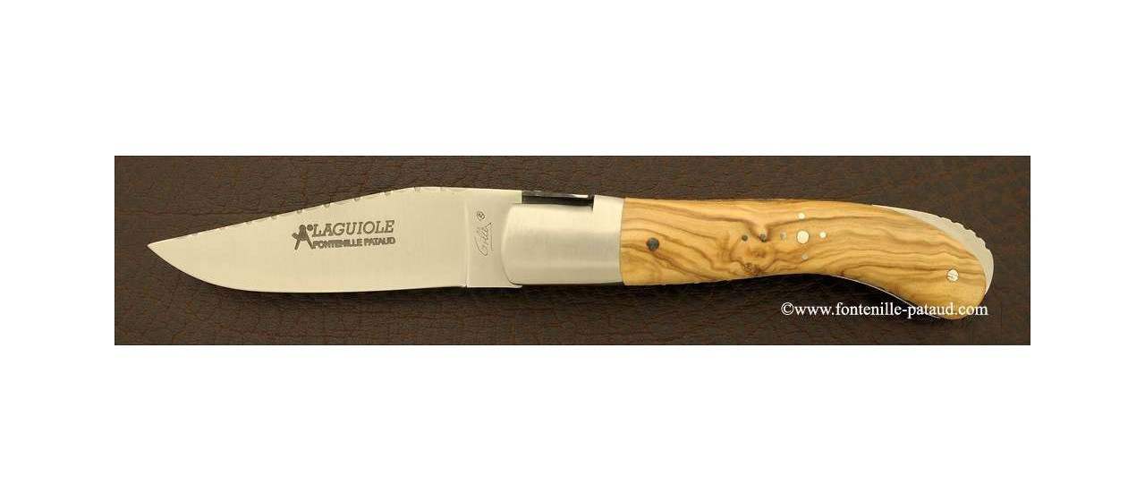 Laguiole Sport knife guilloché olivewood handle