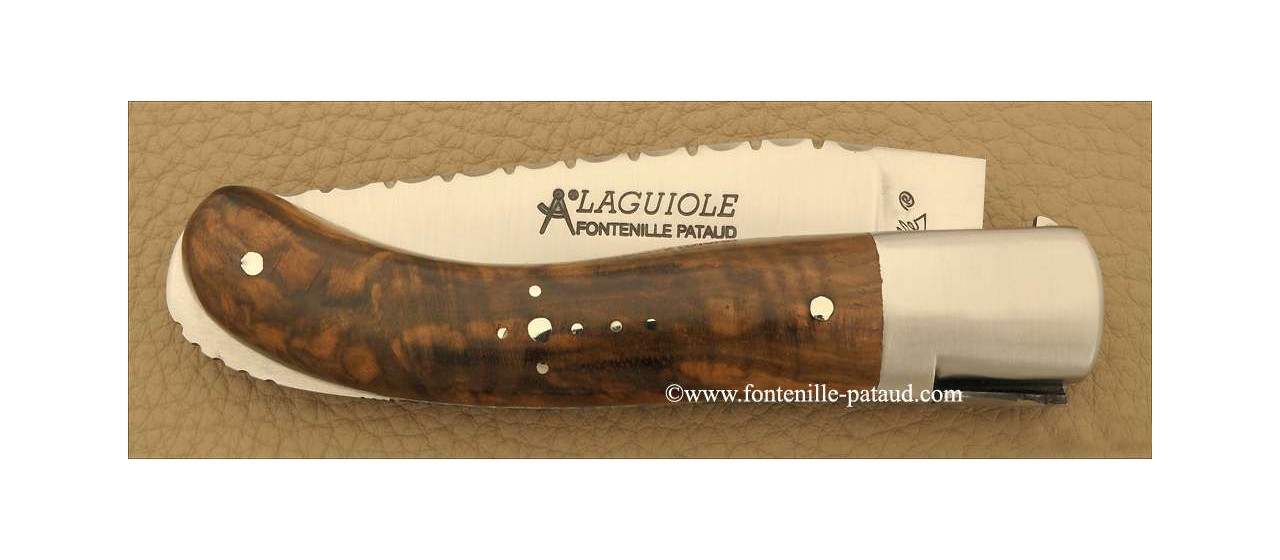 Laguiole Sport knife guilloché walnut handle