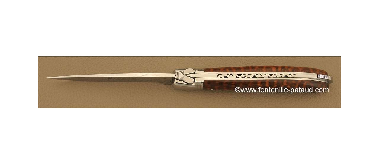 Lock back system Laguiole knife handmade snakewood
