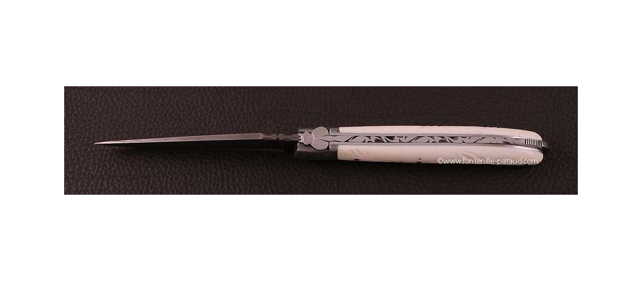Laguiole knife real ivory carved