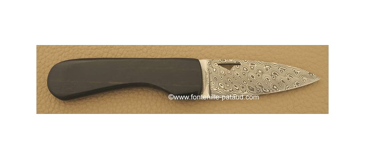 Corsican U Cumpa knife Damascus Range Ebony