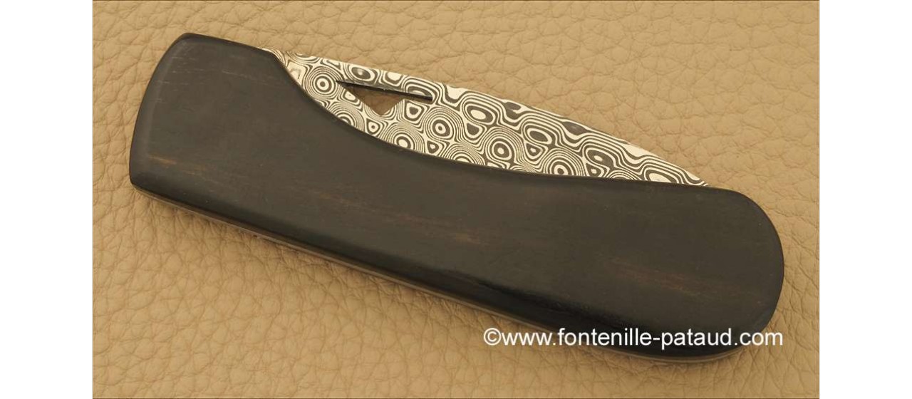 Corsican U Cumpa knife Damascus Range Ebony