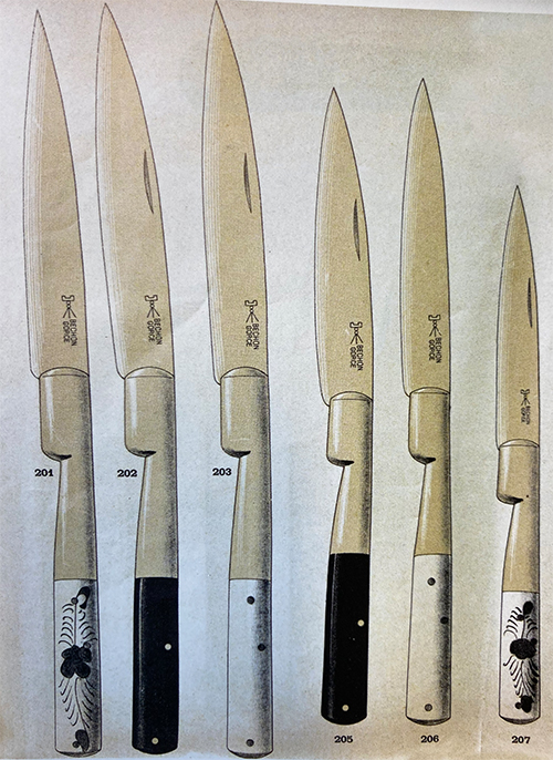 Vendetta knives in the Bechon-Gorce catalog, circa 1895). 