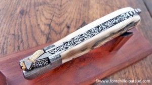 Laguiole Gentleman Mammouth Damas Guillochage fin