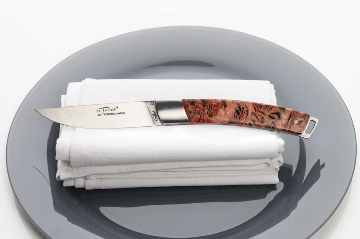Le Thiers® Nature knife with a poplar burl handle Fontenille Pataud