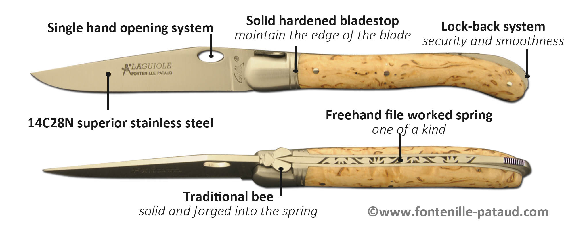 Laguiole Nature knife one hand openning range